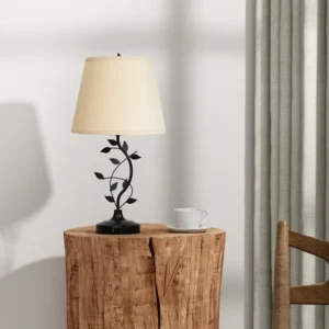 25'' Black Metal Table Lamp with Touch Control and USB A&C